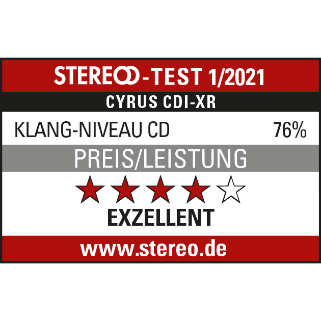 STEREO 1/2021-Testsiegel Cyrus CDi-XR